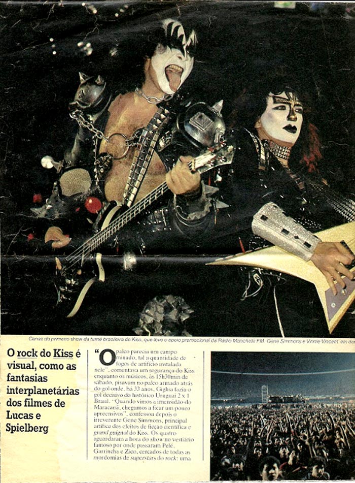 Matéria sobre o Kiss na extinta revista Manchete | Foto: reprodução