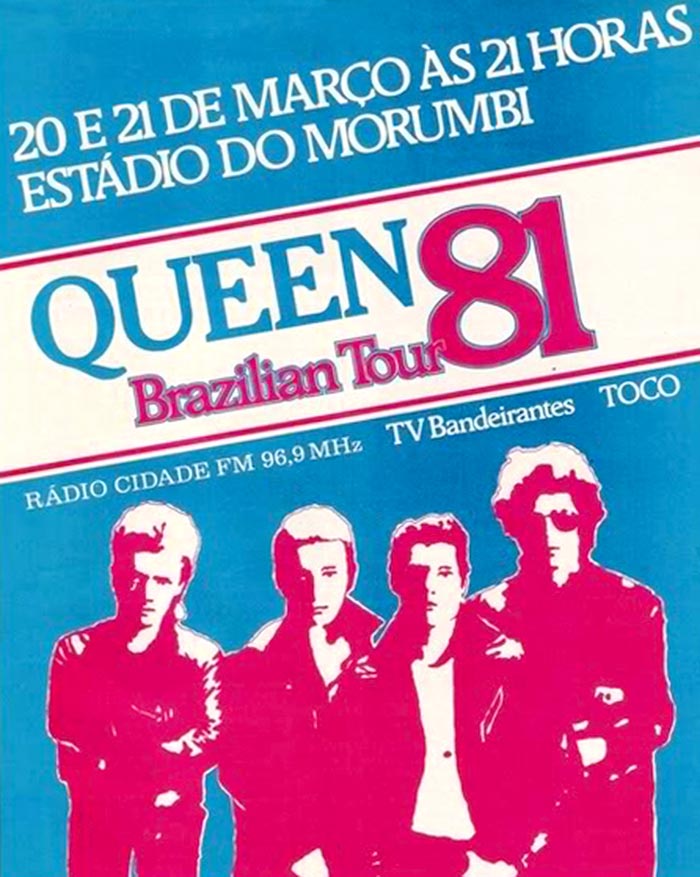 Cartaz dos shows do Queen no Estádio do Morumbi | Imagem: reprodução