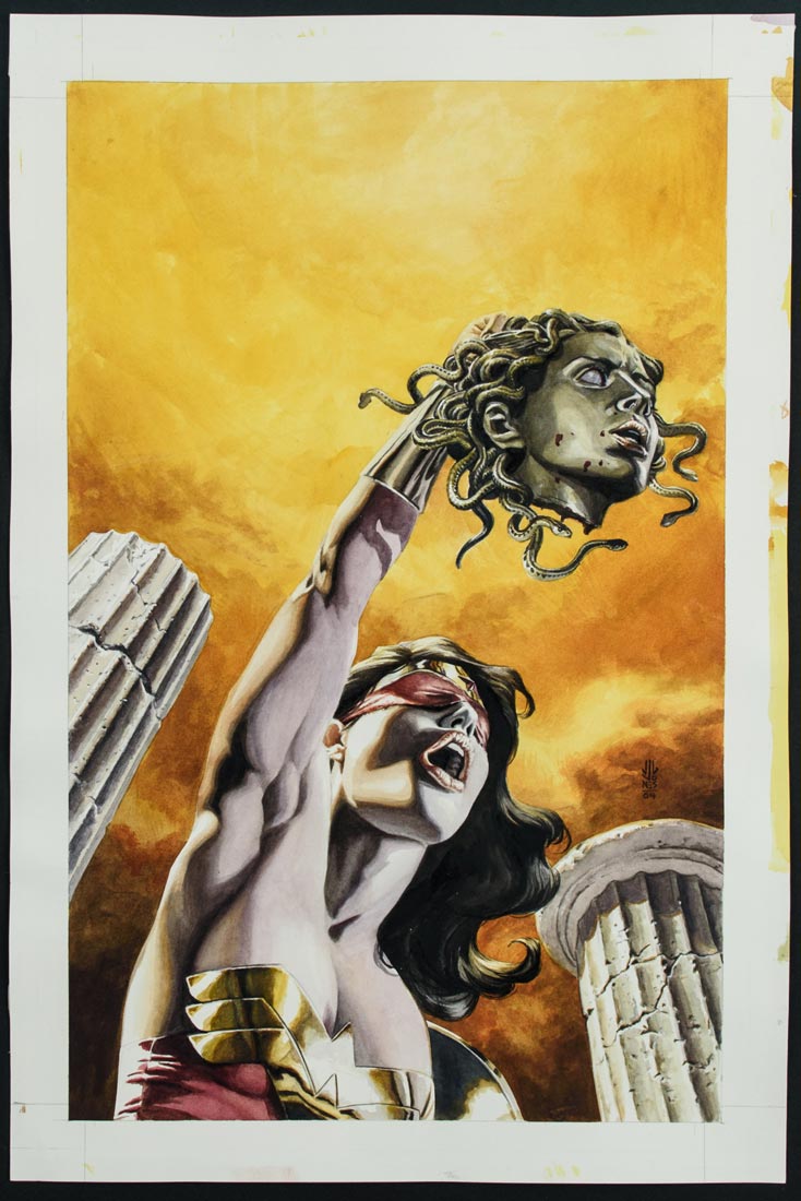 Science Fiction and Fantasy Hall of Fame: "Medusa Head", por J.G. Jones, usada como a capa de "Wonder Woman Volume 2 #213", "Counting Coup, Part Two", originalmente lançado em fevereiro de 2005 | Foto: Brad Harvey/MoPOP