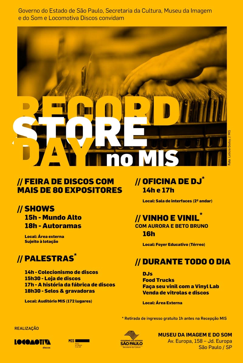 Programação Record Store Day no MIS