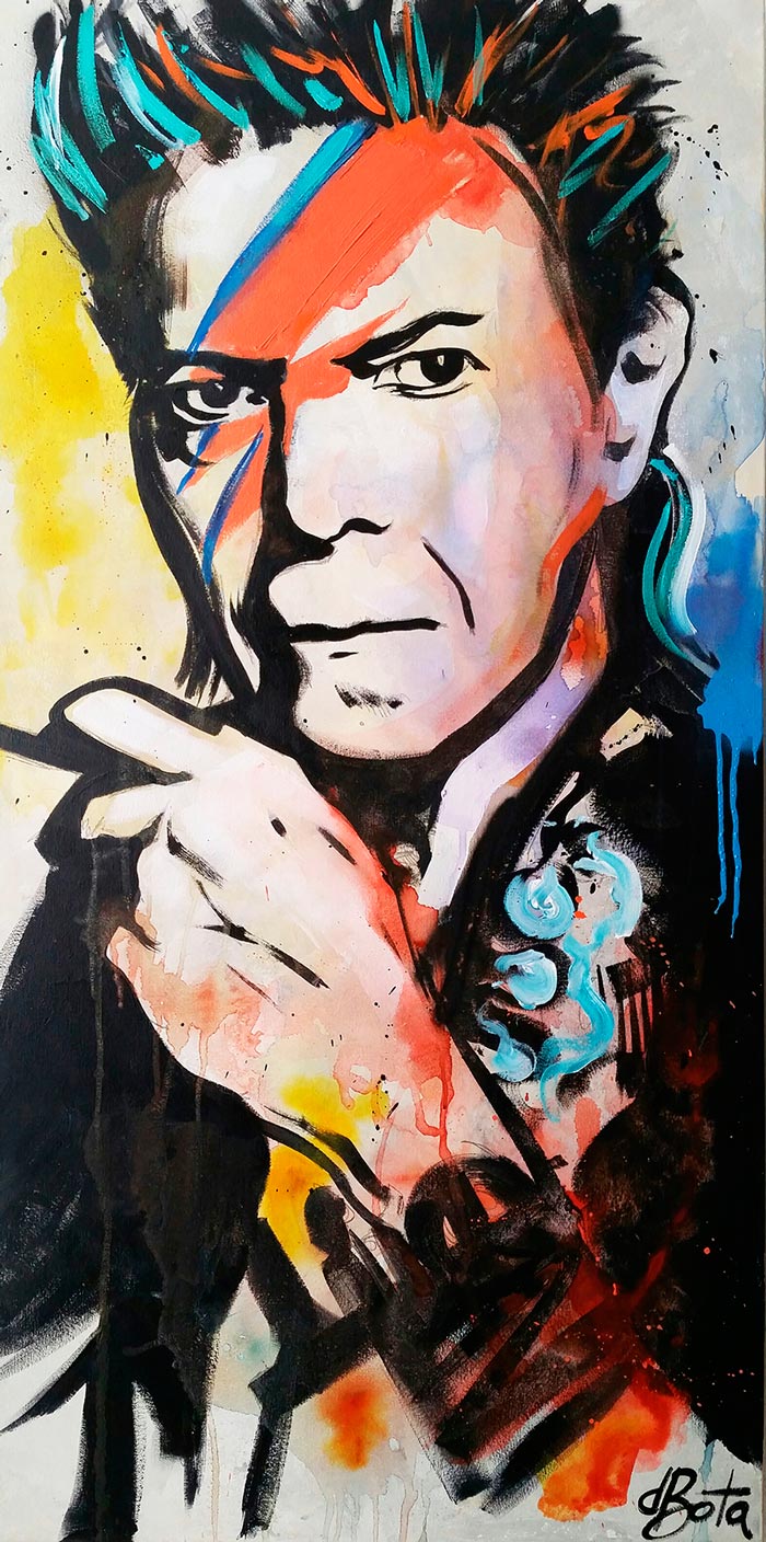 David Bowie em tela de 60cm x 120cm | Imagem: divulgação