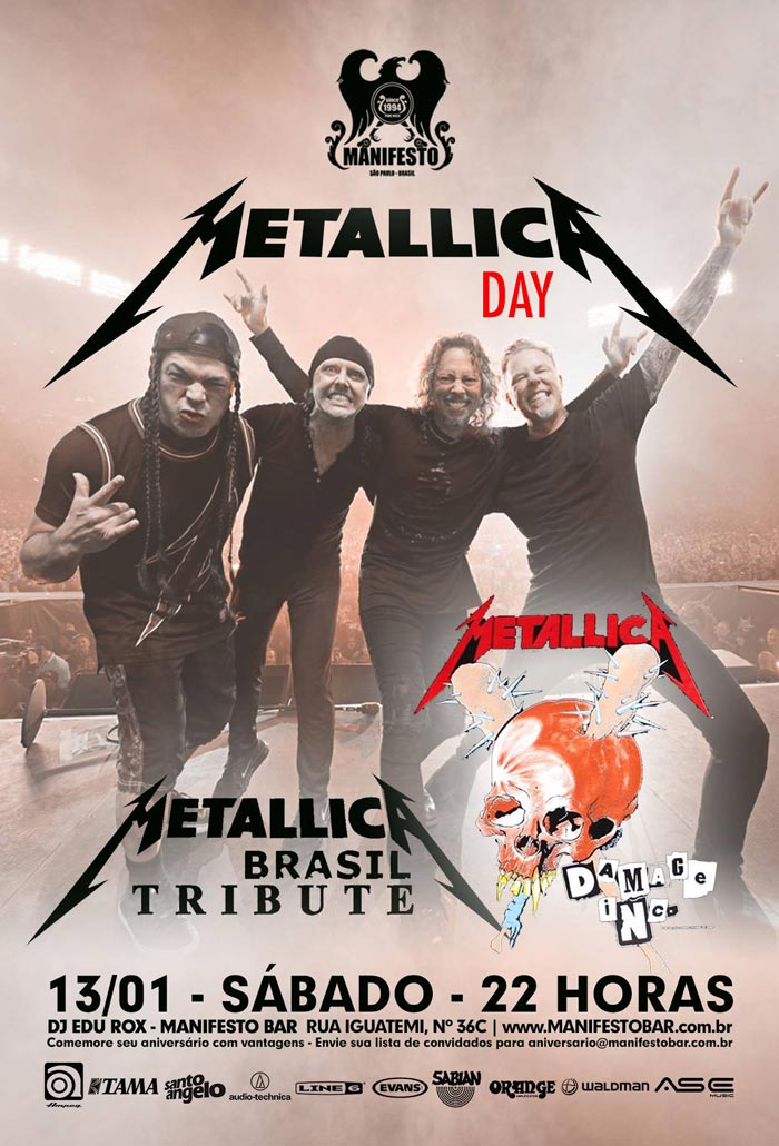 Manifesto Bar será palco do "Metallica Day"