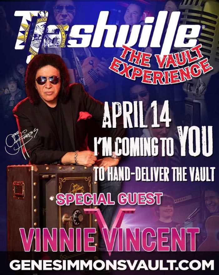 "The Vault Exeprience", de Gene Simmons, terá participação de Vinnie Vincent | Imagem: divulgação