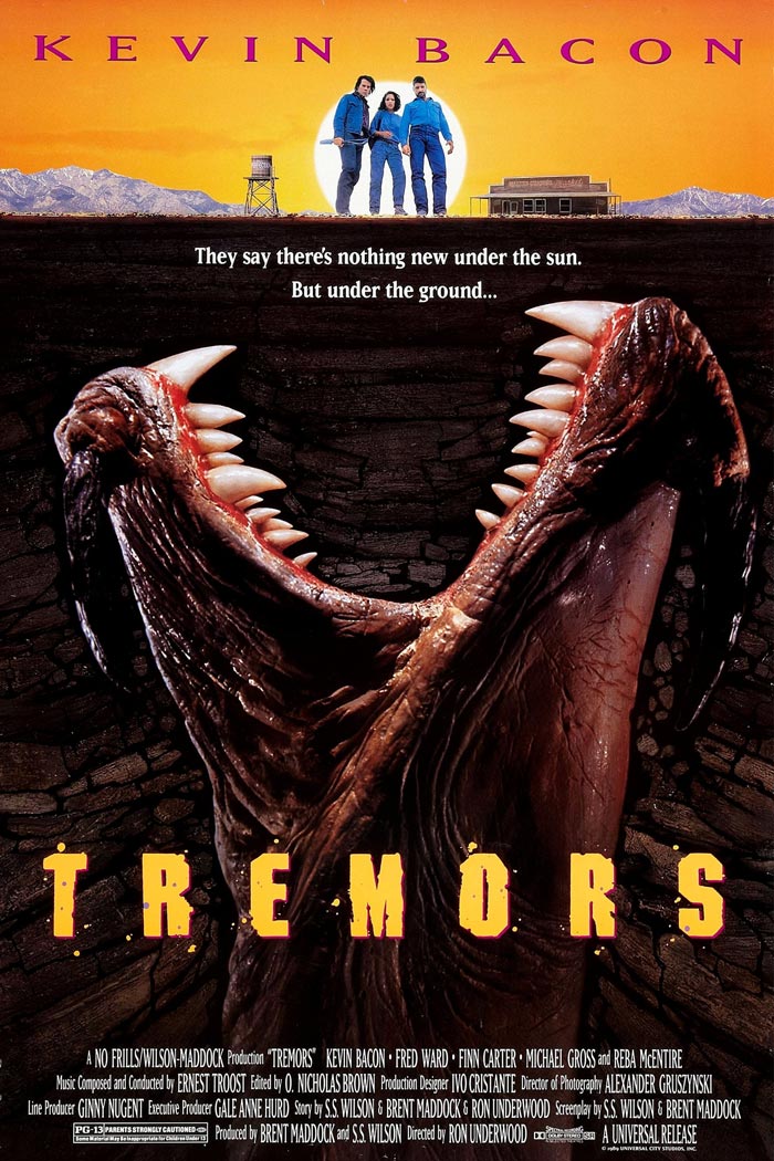 "O Ataque dos Vermes Malditos" ("Tremors", 1990), estrelado por Kevin Bacon | Imagem: divulgação