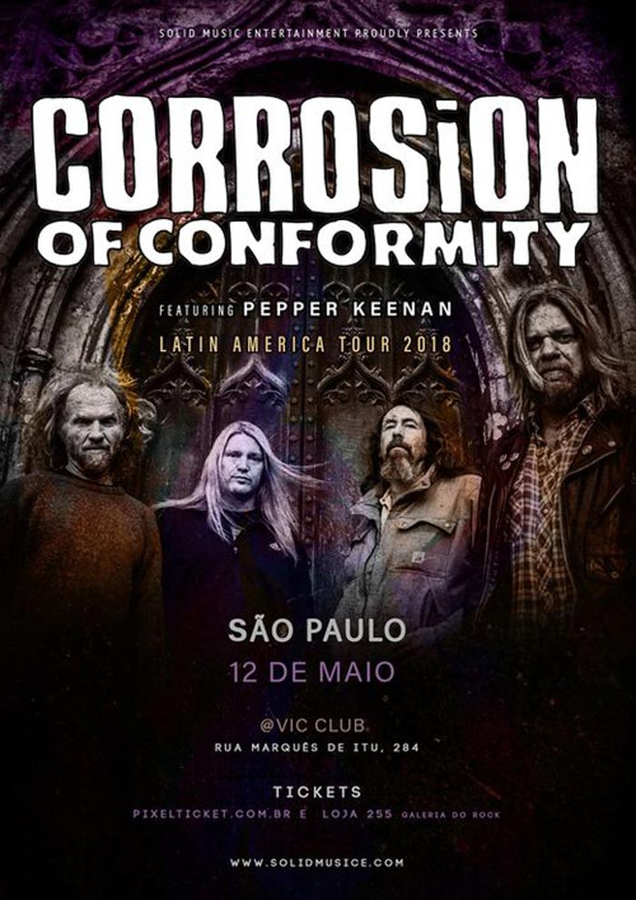 Show do Corrosion Of Conformity em São Paulo | Imagem: divulgação