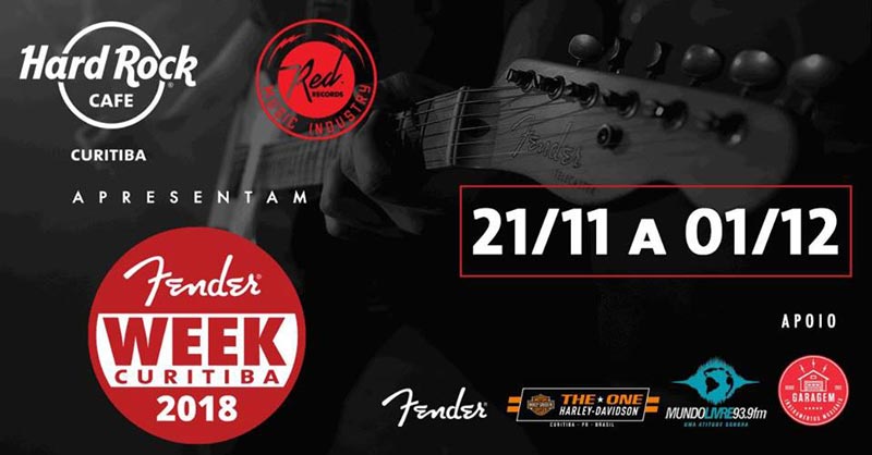 Fender Week vai até 1º de dezembro, com programações no Hard Rock Café e na The One Harley-Davidson Curitiba | Imagem: divulgação